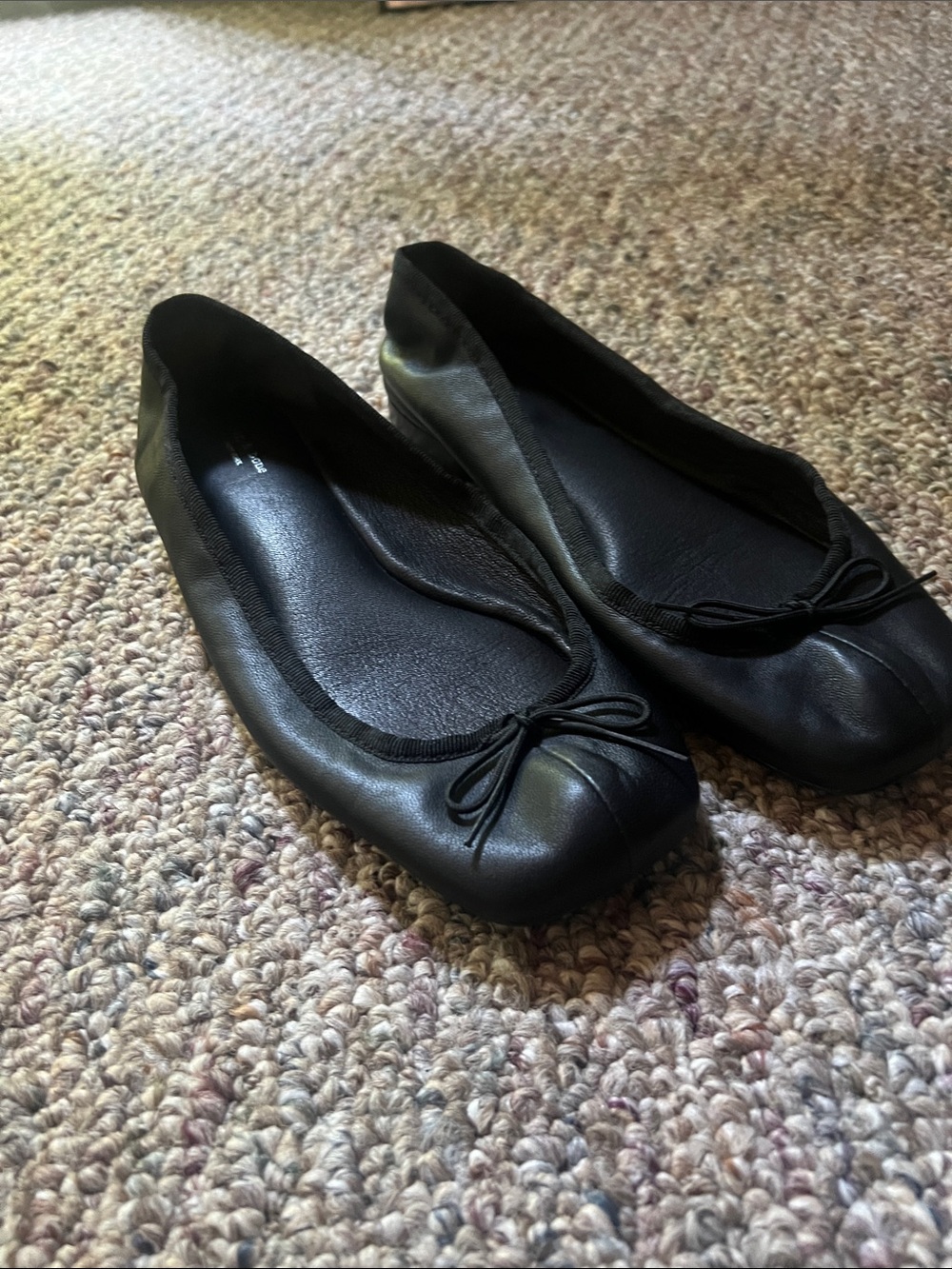Rag and Bone Black Leather Ballet Flats - Comfortable Everyday l Shoes